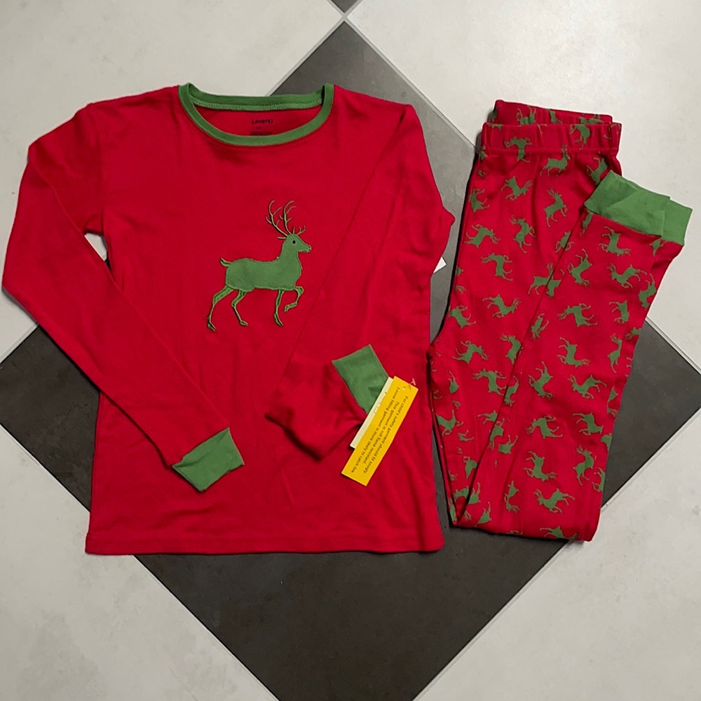 NEW Unisex Leveret 2 pc Reindeer Pajamas